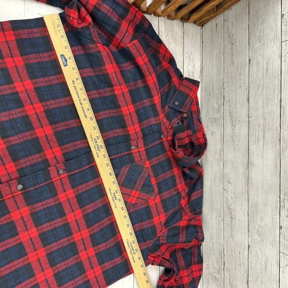 Men's Flannel Shirt Jackson Hole Size 2XL NWT Red Blue Plaid Outdoor Lumberjack - Picture 8 of 10